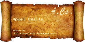 Appel Csilla névjegykártya