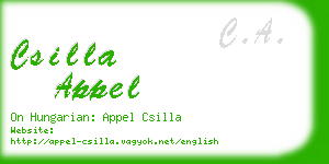 csilla appel business card